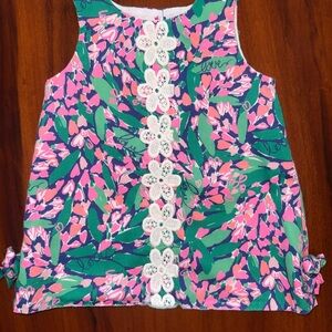 Lilly Pulitzer Pink and Green Floral Vintage Tunic Dress